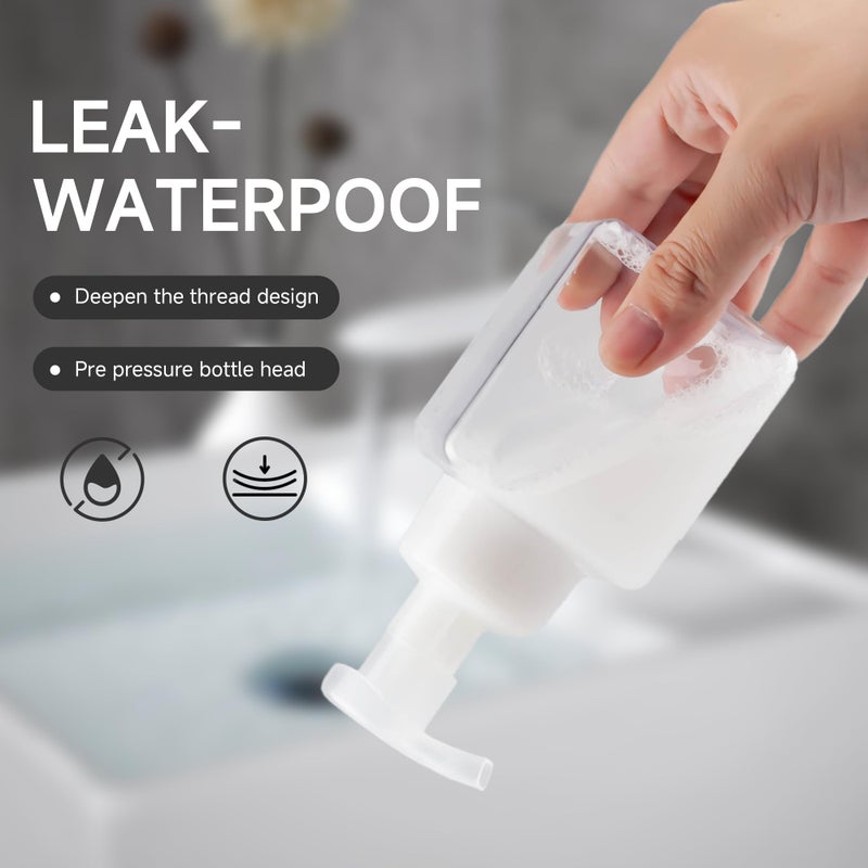 ZEJIA 250ML Foaming Soap Dispenser, 2-Pack Plastic Hand Soap Dispenser, Refillable Leakproof Foam Pump Bottle with Waterproof Labels, for Shampoo, Body Wash - Image 3